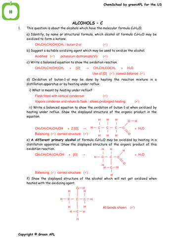 ChemSchool: Oxidation of Alcohols