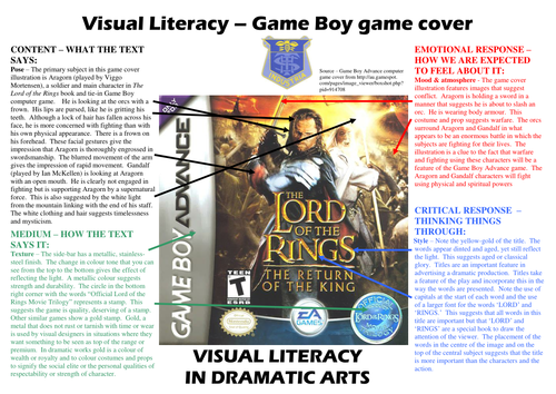 Visual literacy in Dramatic Arts