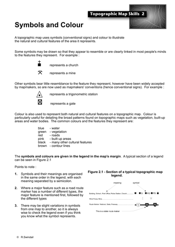 Topographic Map Skills 2 - Symbols and colour