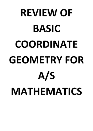 Coordinate Geometry review worksheet for AS level