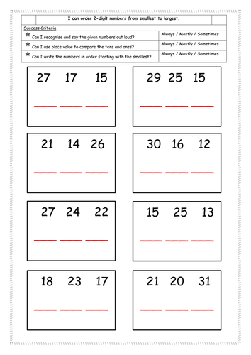 ordering-2-digit-1-digit-numbers-smallest-to-largest-differentiated-worksheet-rec-year-1