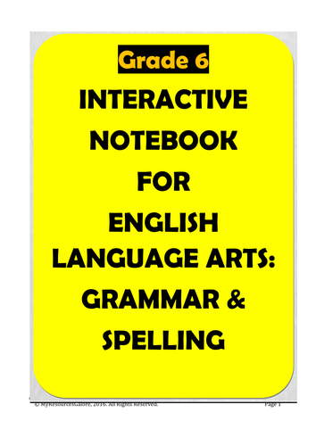 Grade 6: Interactive Grammar & Spelling Book