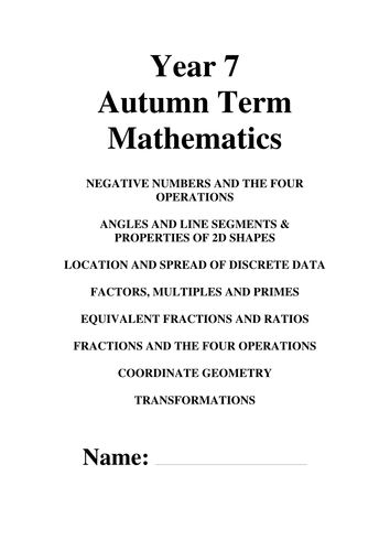 Mathematics ages 11 to 14 worksheets Compilation 1