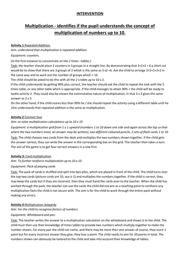 KS2 Maths Intervention Games & Activities: MULTIPLICATION & DIVISION