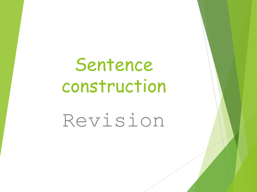Sentence Construction English Lesson PowerPoint Presentation