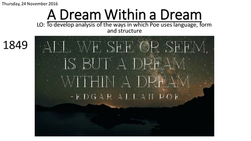 A Dream within A Dream Edgar Allen Poe