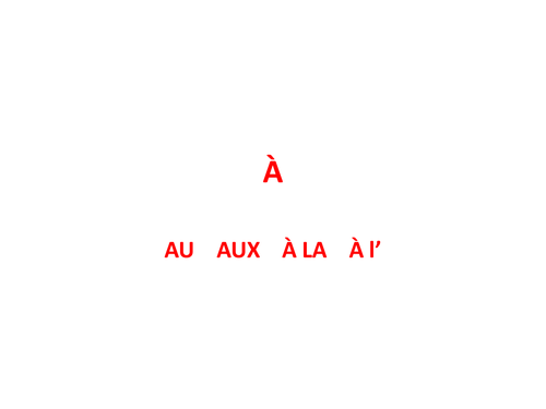 à in French