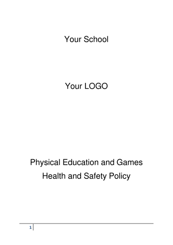 Template for PE Department Health and Safety Policy