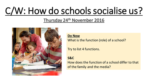 How do schools socialise us?