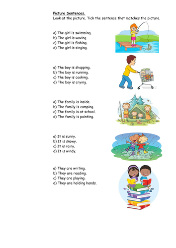 picture sentence comprehension ks1 teaching resources