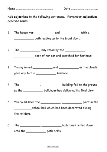 adding-adjectives-to-sentences-teaching-resources