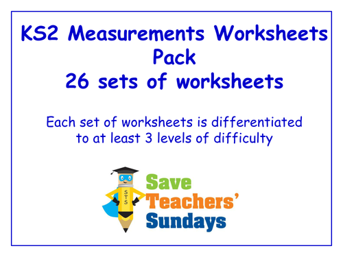 KS2 Measurement Worksheets Pack (26 sets of differentiated worksheets)