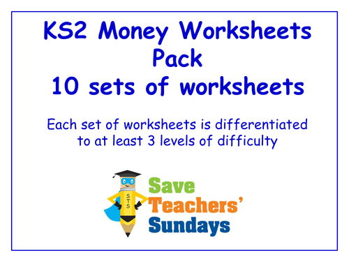 KS2 Money Worksheets Pack (10 sets of differentiated worksheets)