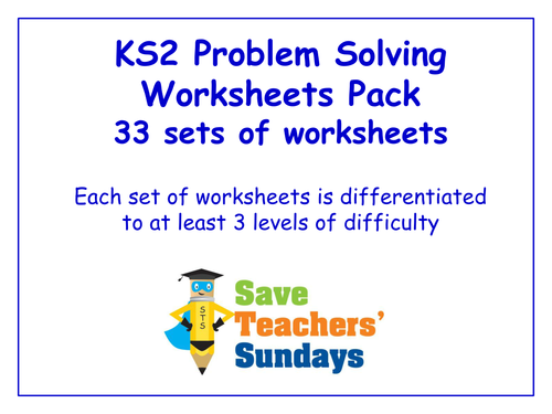 Ks2 Problem Solving Worksheets Pack 33 Sets Of Differentiated