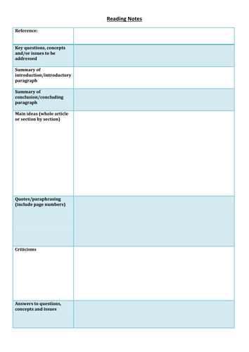 Note-Taking from Text - An Alternative to the Cornell Method