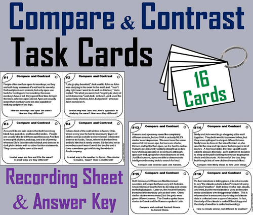 Compare and Contrast Task Cards