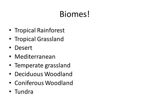 Worlds Main Biomes