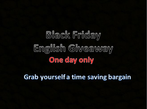 Black Friday English Giveaway - Grab Yourself a Bargain