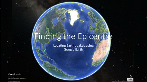 Finding the epicentre of an earthquake using Google Earth. Triangulation