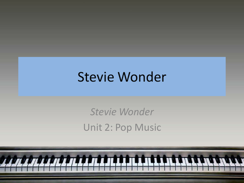 Stevie Wonder (AQA Unit 2: Pop Music)