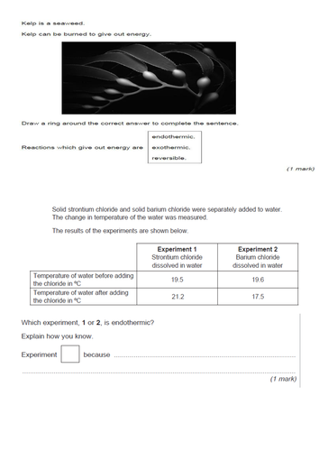 Exothemic and Endothermic reactions lesson