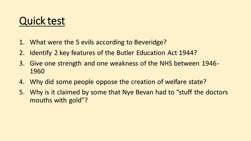 Resource for Route H= Britain Changing Quality of Life