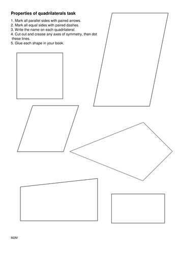 Properties of quadrilaterals task