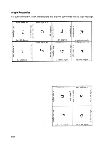 Angle properties jigsaw