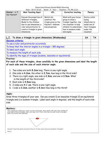 Year 6 - week 4 Triangles and quadrilaterals