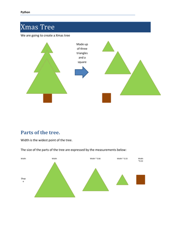 Python Christmas - Create a Xmas Tree Lesson