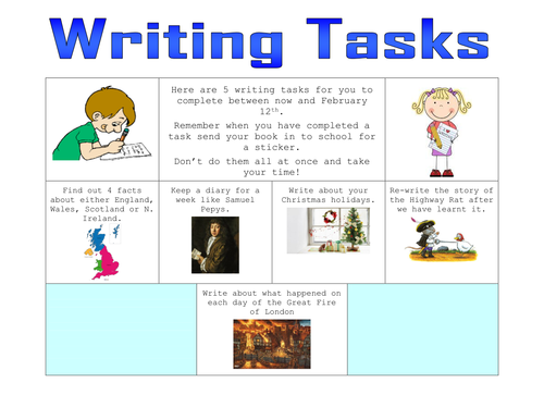 year 6 writing homework tasks