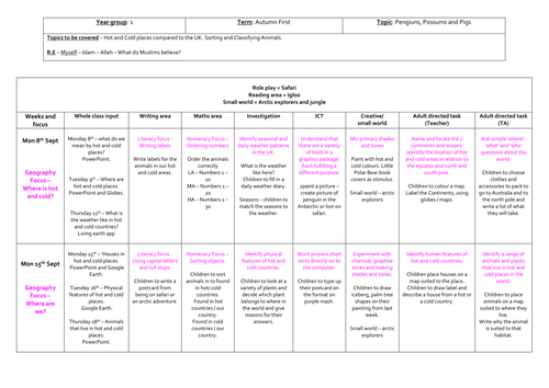 Continuous Provision for Year 1 Plan