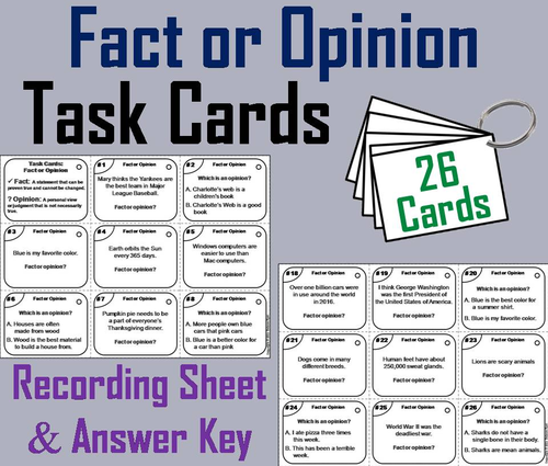 Fact and Opinion Task Cards