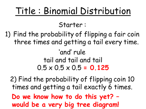 Printables Binomial Probability Worksheet advanced statistics teaching resources binomial distribution tes probability for gcse