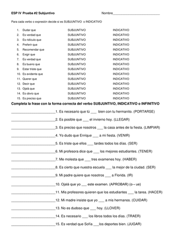 Indicative Vs Subjunctive Spanish Endings Slideshare