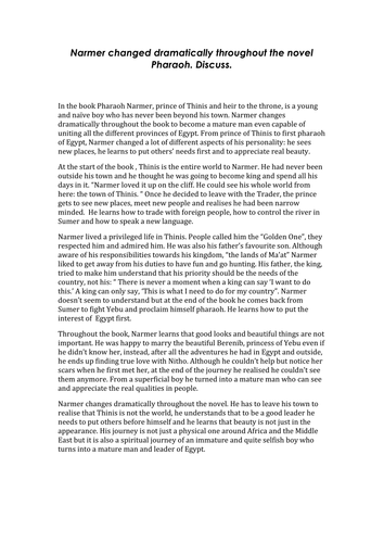 Model essay for Pharaoh essay