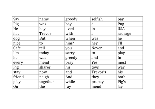 Rhyming words with say