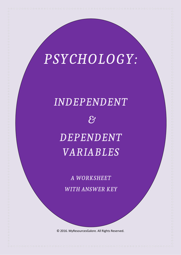 Psychology: Independent & Dependent Variables