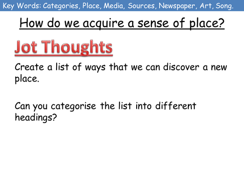 (New AQA) ALevel: Urban Challenges Lesson  5: Categories of place through the Media