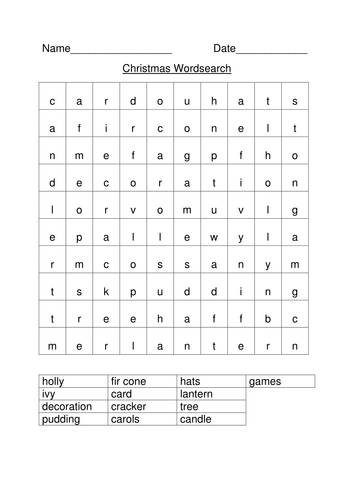 Christmas Wordsearches