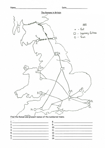 The Romans in Britain map