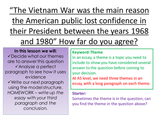 Structuring an essay on why confidence in the US government declined from 1968-1980