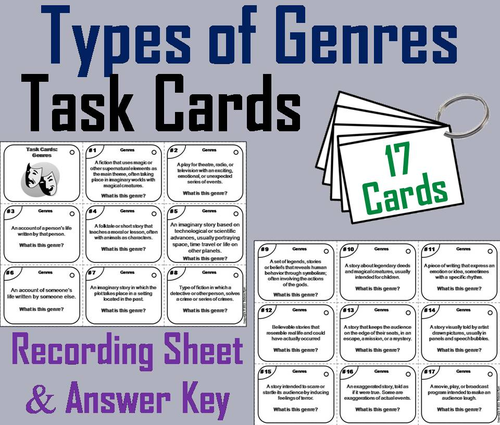Types of Genres Task Cards