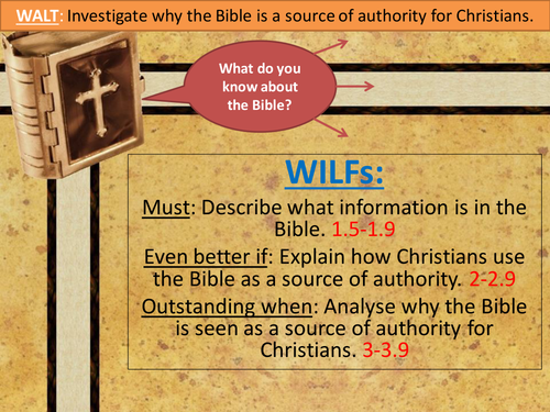The Bible as a source of authority for Christians