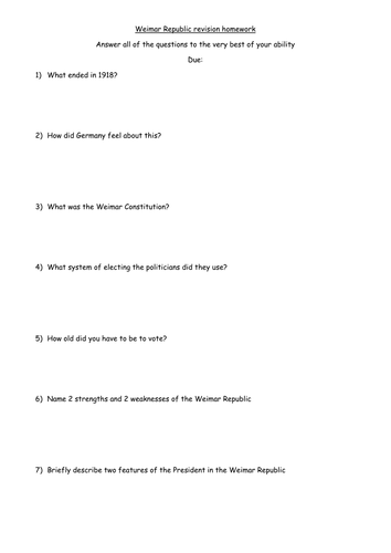 GCSE Germany knowledge tests