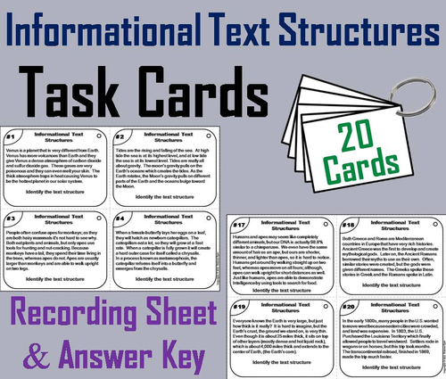 Informational Text Structures Task Cards