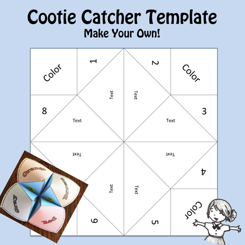 Free Cootie Catcher Printable Andrea S Notebook