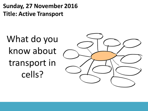 AQA GCSE B1 Cell Structure and Transport - Active Transport Lesson.