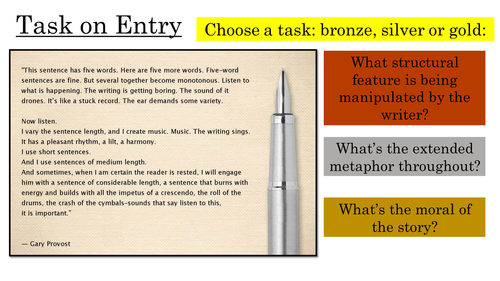 AQA English Language Paper 1 and 2: AO6 Sentence Structures in Planet Earth