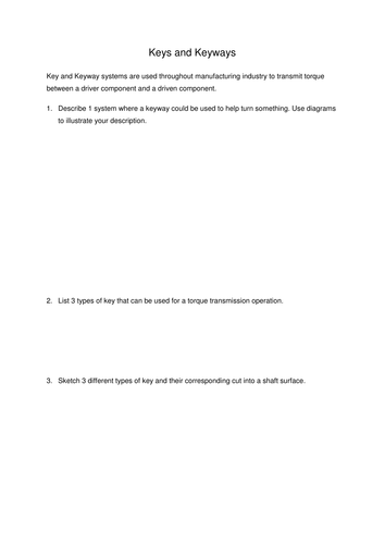 Keys and Keyways - Mechanical Engineering